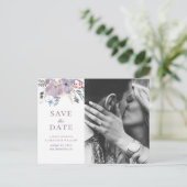 Waterverf paarse bloemen. Bloemen Bewaar de datum Briefkaart (Staand voorkant)