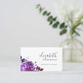 Waterverf paarse bloemen. Bloemen professional Visitekaartje (Staand voorkant)