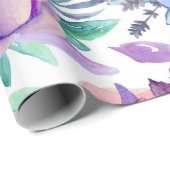 Waterverf paarse bloemen. Boho bloemen patroon Cadeaupapier (Rol Hoek)