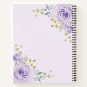 Waterverf Paarse Bloemen Boho Rozen Notitieboek (Achterkant)
