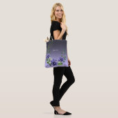 Waterverf Paarse Bloemen Boodschappentas Tote Bag (Op model)