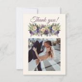 Waterverf paarse bloemen-bruiloft- bedankkaart (Voorkant)