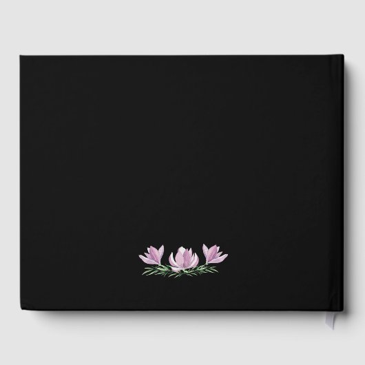 Waterverf Paarse Bloemen Bruiloft Gastenboek (Achterkant)