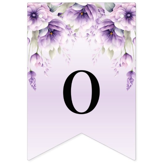 Waterverf Paarse Bloemen Bunting Flag Vlaggetjes (Tweede vlag)