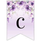 Waterverf Paarse Bloemen Bunting Flag Vlaggetjes (Eerste vlag)
