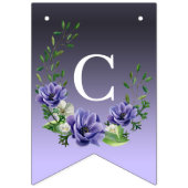 Waterverf Paarse Bloemen Bunting Flag Vlaggetjes (Eerste vlag)