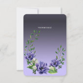 Waterverf paarse bloemen dank je kaart (Achterkant)