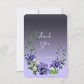 Waterverf paarse bloemen dank je kaart (Voorkant)