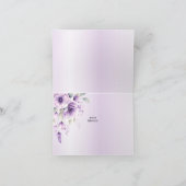 Waterverf Paarse Bloemen Dank u kaart (Binnen)