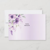 Waterverf Paarse Bloemen Dank u kaart (Achterkant)