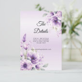 Waterverf Paarse Bloemen Detail Behuizing Kaart (Staand voorkant)