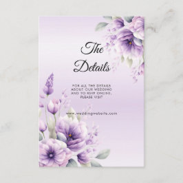 Waterverf Paarse Bloemen Detail Behuizing Kaart