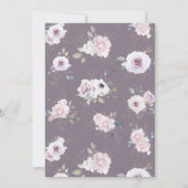Waterverf Paarse Bloemen Doop Kaart (Achterkant)