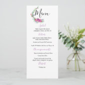 Waterverf Paarse Bloemen Elegant Trouwmenu Save The Date (Staand voorkant)