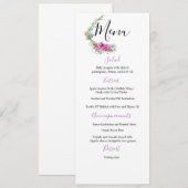 Waterverf Paarse Bloemen Elegant Trouwmenu Save The Date (Voorkant / Achterkant)