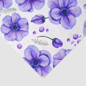 Waterverf paarse bloemen en groene bladeren tissuepapier (Detail)