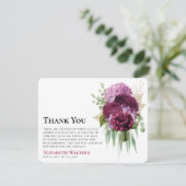 Waterverf Paarse Bloemen & Eucalyptus Sympthy Bedankkaart (Staand voorkant)