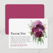 Waterverf Paarse Bloemen & Eucalyptus Sympthy Bedankkaart (Voorkant / Achterkant)