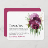 Waterverf Paarse Bloemen & Eucalyptus Sympthy Bedankkaart (Voorkant / Achterkant)