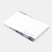 Waterverf paarse bloemen gepersonaliseerd handschr post-it® notes (Schuin)
