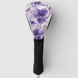 Waterverf Paarse Bloemen Geschilderd Violet Bloeie Golfheadcover