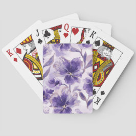 Waterverf Paarse Bloemen Geschilderd Violet Bloeie Pokerkaarten