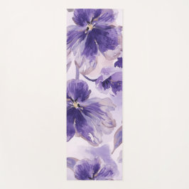 Waterverf Paarse Bloemen Geschilderd Violet Bloeie Yogamat