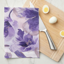 Waterverf Paarse Bloemen Geschilderd Violet