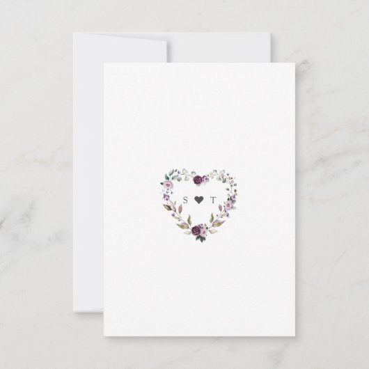 Waterverf Paarse Bloemen Huwelijksverzoek  RSVP Kaartje (Achterkant)