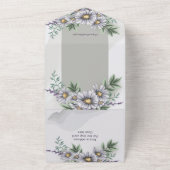 Waterverf Paarse bloemen in één uitnodiging (Buitenkant)