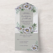 Waterverf Paarse bloemen in één uitnodiging (Binnen)