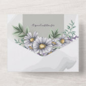 Waterverf Paarse bloemen in één uitnodiging (Achterkant)