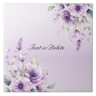 Waterverf Paarse Bloemen Keramische Tegel Tegeltje