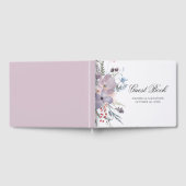 Waterverf paarse bloemen. Lavendel bloemenbruiloft Gastenboek (Volledig)