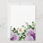 Waterverf Paarse Bloemen Levensviering Kaart (Achterkant)
