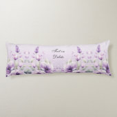 Waterverf Paarse Bloemen Lichaam Kussen (Achterkant)