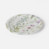 Waterverf paarse bloemen papieren bordje (Gekanteld)
