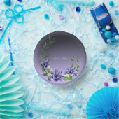 Waterverf Paarse Bloemen Papieren Kommen (Feest)