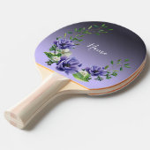 Waterverf Paarse bloemen Ping Pong Paddle Tafeltennisbatje (Voorkant Gekanteld)