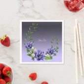 Waterverf paarse bloemen servetten (Insitu)