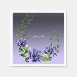 Waterverf paarse bloemen servetten