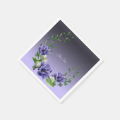 Waterverf paarse bloemen servetten (Hoek)