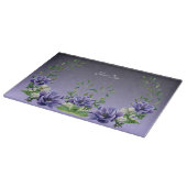 Waterverf Paarse Bloemen Snijplank (Hoek)