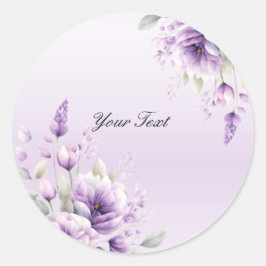 Waterverf Paarse Bloemen Sticker