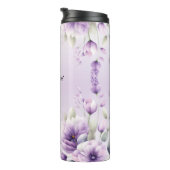 Waterverf Paarse Bloemen Thermische Tumbler Thermosbeker (Geroteerd rechts)