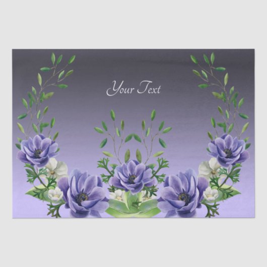 Waterverf Paarse Bloemen Tissuepapier (Voorkant)