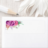 Waterverf Paarse Bloemen Trouwen Adresetiketten Etiket (Insitu)