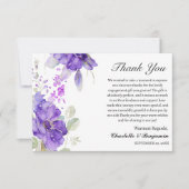 Waterverf Paarse Bloemen Verloving Cadeau Bedankkaart (Voorkant)