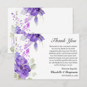 Waterverf Paarse Bloemen Verloving Cadeau Bedankkaart (Voorkant / Achterkant)