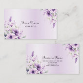 Waterverf Paarse Bloemen Visitekaartje (Voorkant / Achterkant)
